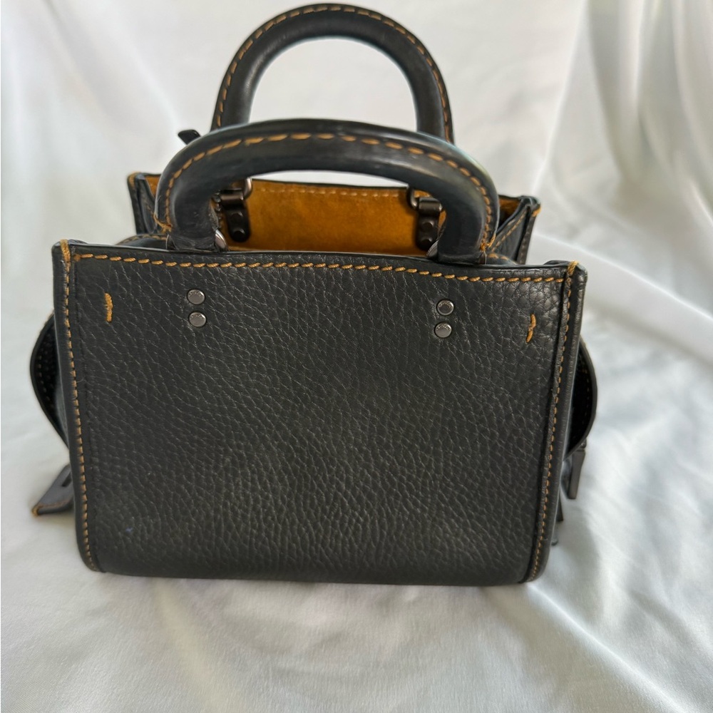 Coach Black Mini Bag with Tan Stitching - Picture 4 of 6